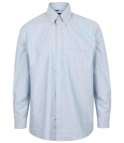 Henbury L/S Classic Oxford Shirt - Blue - 3XL
